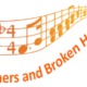 a music staff with the words "Banners and Broken Hearts"